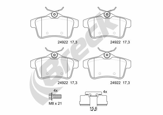 Set placute frana,frana disc 24922 00 704 00 BRECK